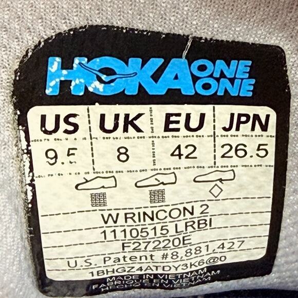 Hoka One One Rincon 2 Womens Size 9.5 Running Shoes Lunar Rock Black Iris - Picture 9 of 10